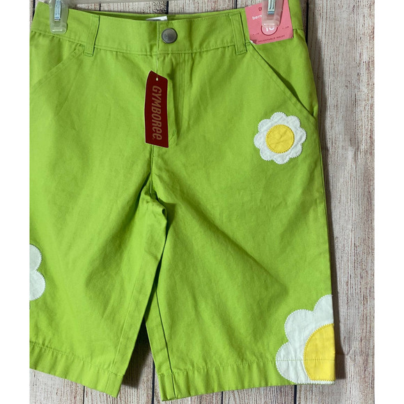 Vtg Gymboree Pop of Daisies Nwt Green Bermuda Daisy Shorts Size 10 - Picture 2 of 4